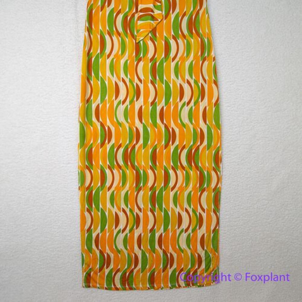 Eloquii Maxi Dress Groovy 70's Funky Sunrise‎ Cabana Halter, size 14 - Picture 11 of 16